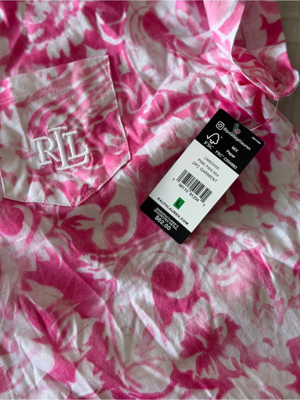 Ralph Lauren Women's Pink Floral Short Pajama Set - Picture 5 of 8